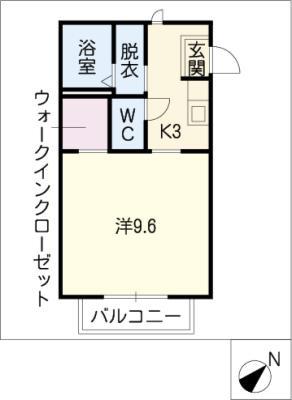 ブランドールHK(1K/1階)の間取り写真