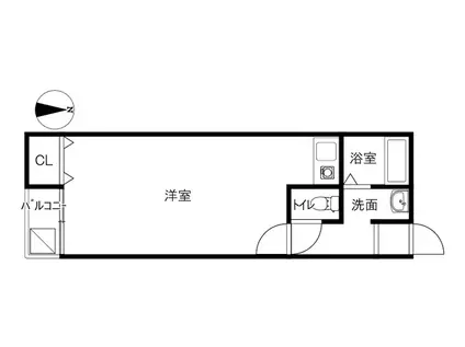 パールハイツ(ワンルーム/1階)の間取り写真