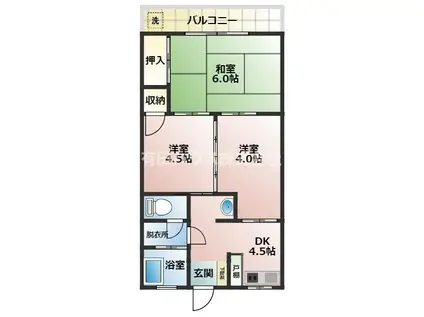 マンション雑賀屋(3DK/2階)の間取り写真