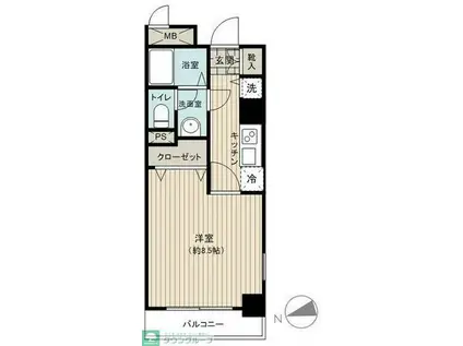 メゾン・ド・ヴィレ高輪(1K/4階)の間取り写真