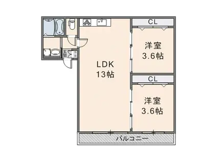 AVANTIO CLAIR(2LDK/2階)の間取り写真