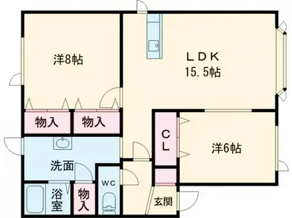 コーポハウディ(2LDK/1階)の間取り写真