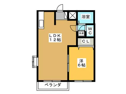 サンパルコ静香II(1LDK/2階)の間取り写真