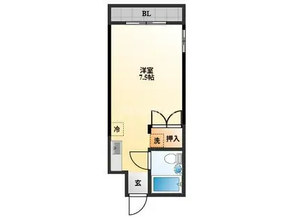 アバンセこおろぎ(ワンルーム/5階)の間取り写真