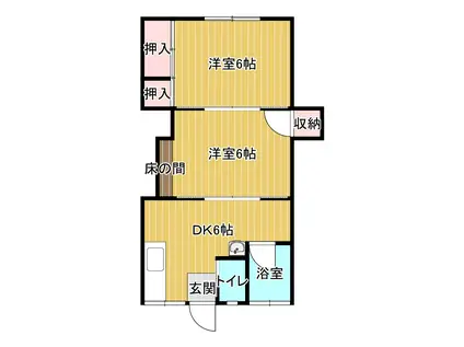 ベルココア3(2DK/1階)の間取り写真