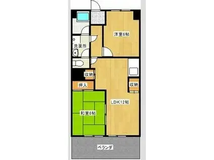 加藤ビル(2LDK/6階)の間取り写真