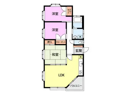 ラ・セリア智光(3LDK/1階)の間取り写真