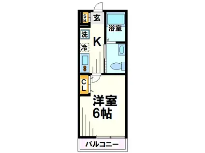 ソルブラン松戸(1K/3階)の間取り写真