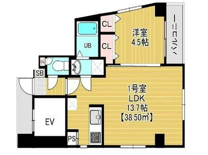 THE HOUSE MINOWA ザハウスミノワ(1LDK/6階)の間取り写真
