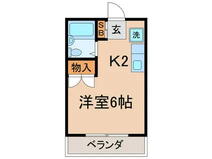 ラガーディア保土ヶ谷(1K/2階)の間取り写真