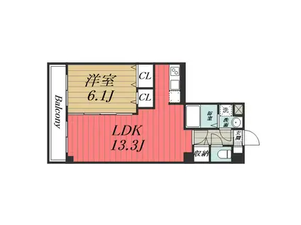 表町PRIMEHILLS(1LDK/3階)の間取り写真