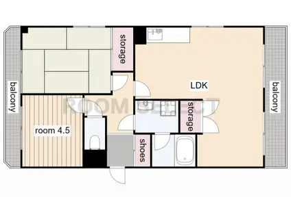 リバーサイド京命(2LDK/3階)の間取り写真