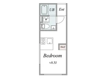 TRIAS228(ワンルーム/3階)の間取り写真