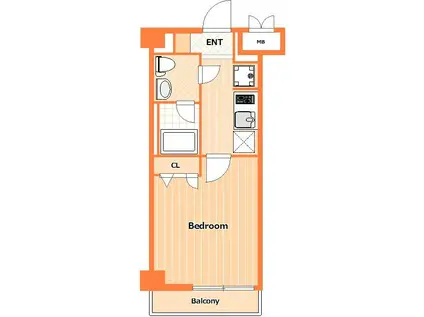 SHOKEN RESIDENCE横浜生麦I(1K/4階)の間取り写真