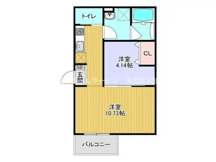 POMERO(1LDK/2階)の間取り写真