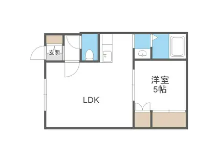 コーポ加地(1LDK/2階)の間取り写真