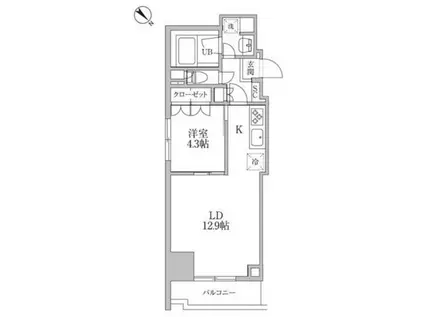 レジディア文京本郷Ⅲ(1LDK/8階)の間取り写真