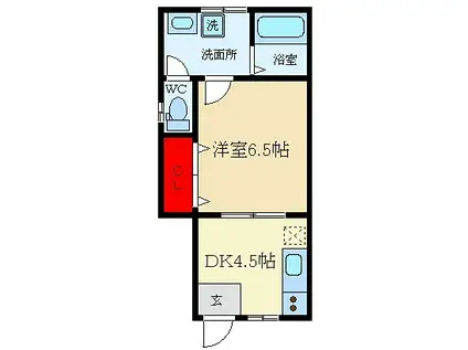 クレイン(1DK/1階)の間取り写真