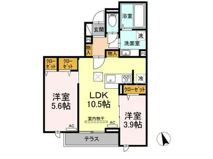 セジュール西台 7号棟(2LDK/1階)の間取り写真