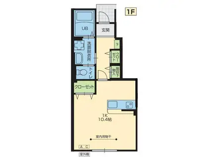 SUN PALACE北上VIII(1K/1階)の間取り写真