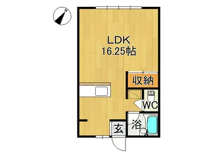 エステート・パレA(ワンルーム/1階)の間取り写真