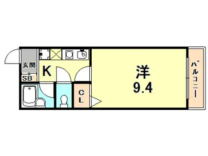 シダヴィレッジ(1K/3階)の間取り写真