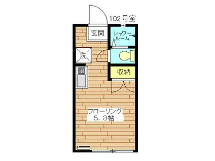 ヒルサイド要町(ワンルーム/1階)の間取り写真