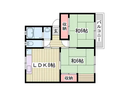 アートマンション(2LDK/1階)の間取り写真