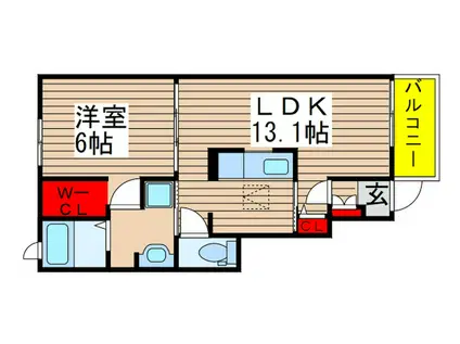 上志津バード グランソネII(1LDK/1階)の間取り写真
