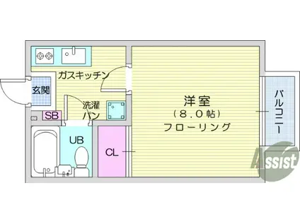 メゾンNIAS(1K/2階)の間取り写真