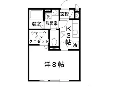 ロイヤルコートII(1K/1階)の間取り写真