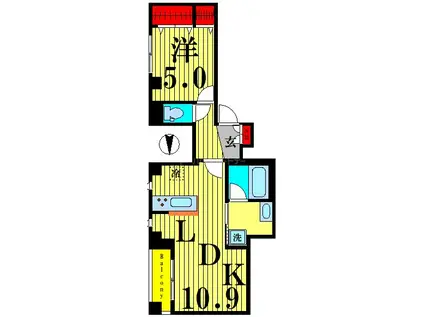 ステラ アフィーテ(1LDK/2階)の間取り写真