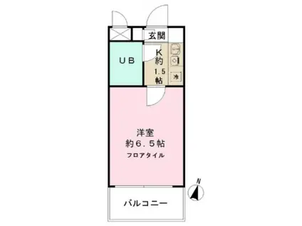トレンタハウス桜新町(1K/4階)の間取り写真