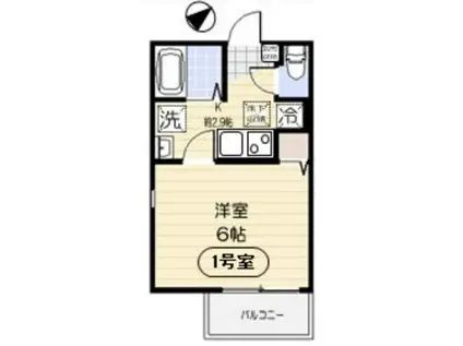 サウステラス蕨(1K/1階)の間取り写真