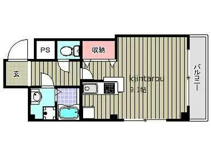 グランデュールSOGA(1K/4階)の間取り写真