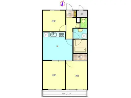 東白楽山王森ビル(3LDK/2階)の間取り写真