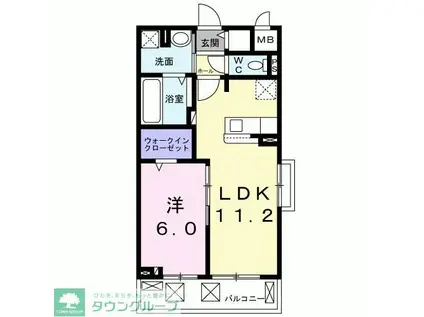 プレシャス エイト II(1LDK/2階)の間取り写真