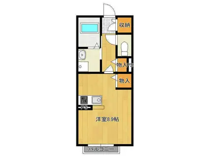 アンビハウス美浦(1K/2階)の間取り写真