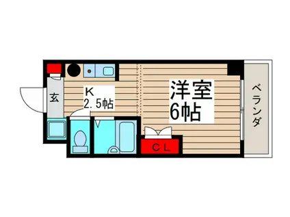 ベイシティハイツ船橋(1K/7階)の間取り写真