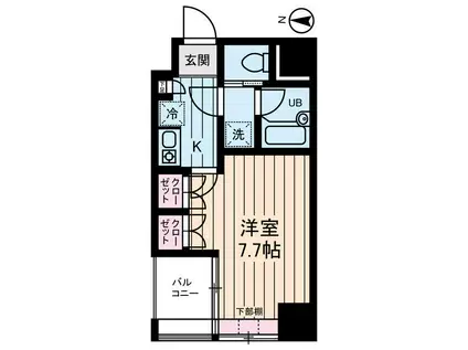 アムス馬喰町(1K/3階)の間取り写真