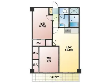 サンシャイン21(2LDK/1階)の間取り写真
