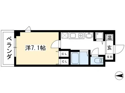 クラウンハイム京都北大路(1K/5階)の間取り写真