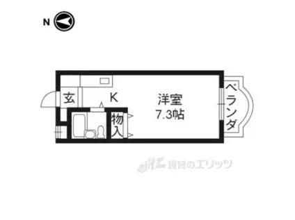 鞍馬口アイビーハウス(1K/4階)の間取り写真