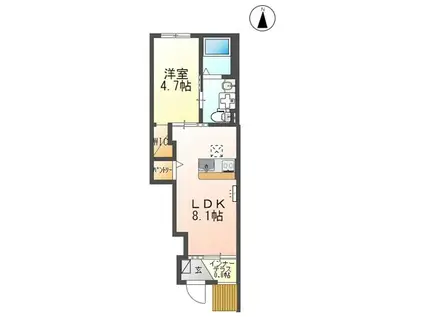 LA・FELICE(1LDK/1階)の間取り写真