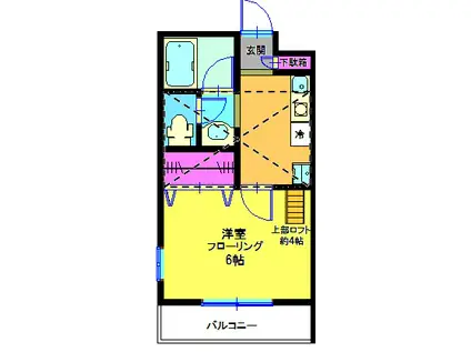 サンハイツ寿(1K/1階)の間取り写真