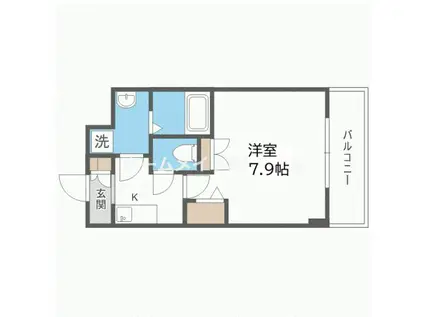 アーデン江坂III(1K/6階)の間取り写真