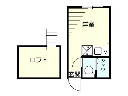ユナイト星川フローリー(ワンルーム/2階)の間取り写真