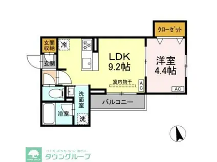 セレスティア栗原II(1LDK/3階)の間取り写真