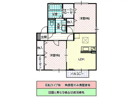 マローネ A(2LDK/1階)の間取り写真