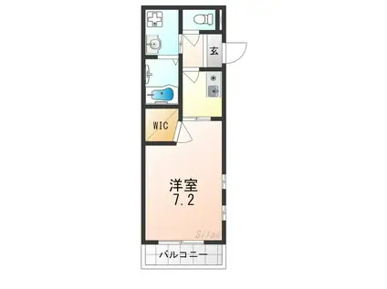 ハイツ西村(1K/1階)の間取り写真